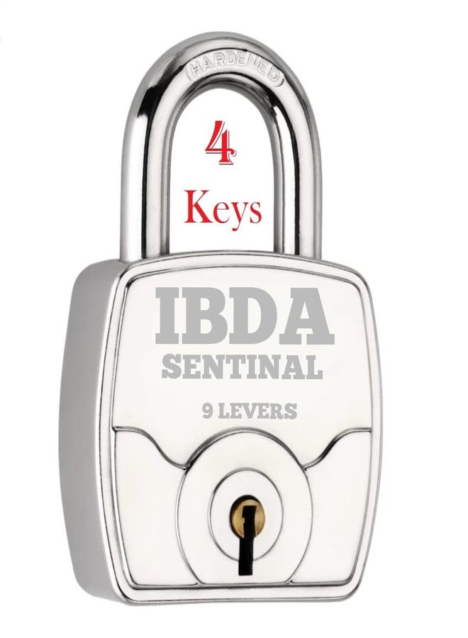 IBDA Push Lock and Key Square 65mm |Double Locking|9 Levers|Rivetless Steel Body Padlock| Lock for Home,Shutter,gate,Door,kadi,Channel,Chain,Shop,School,Warehouse,Flat,Outdoor-Indoor use (Pack of 1) - Image 1